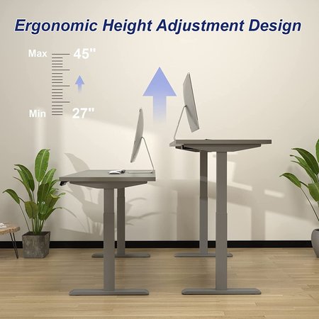 We'Re It Lift it, 72"x30" Electric Sit Stand Desk, 4 Memory/1 USB LED Control, Grey Strand Top, Silver Base VL22BS7230-8827